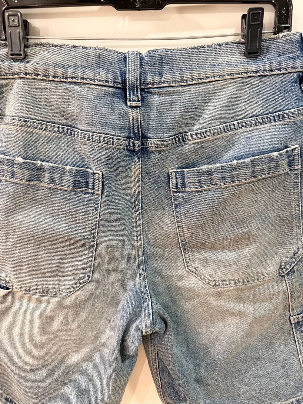 Hollister Light Wash Baggy Denim Cargo Jean Shorts W32